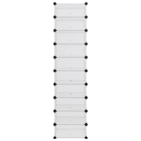 vidaXL Shoe Rack Transparent 44x32x174 cm PP
