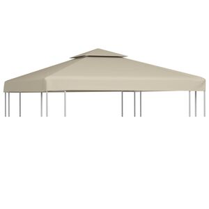 vidaXL Gazebo Cover Canopy Replacement 310 g / m&sup2; Beige 3 x 3 m