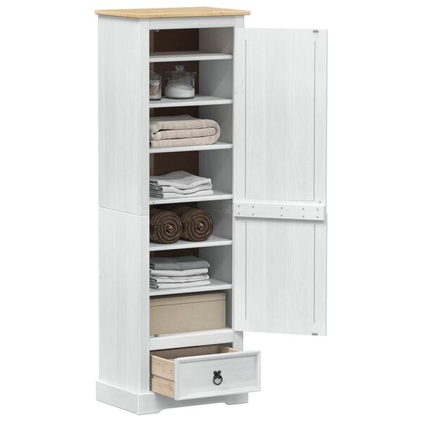 vidaXL Wardrobes with Drawer White 55 x 38 x 170 cm Solid Pine Wood