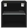 vidaXL TV Wall Cabinets with LED Lights 2 pcs Black 30x28.5x30 cm