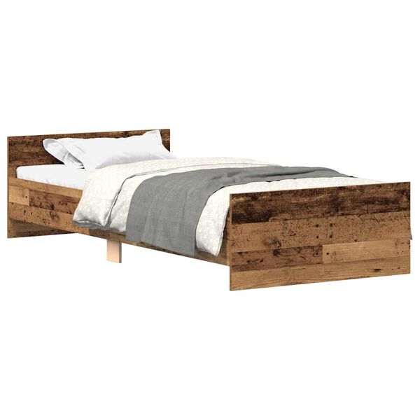 vidaXL Bed Frame without Mattress Old Wood 90x200 cm Engineered Wood