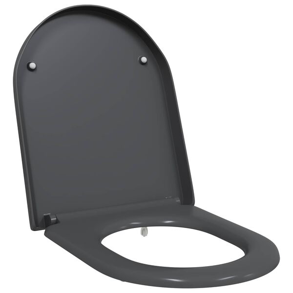 vidaXL Toilet Seat Anthracite 49 x 36 x 4 cm Duroplast