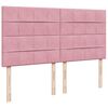 vidaXL Box Spring Bed with Mattress Pink 200x200 cm Velvet