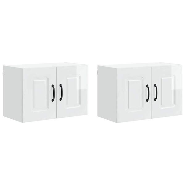 vidaXL Kitchen Cabinet Kalmar 2 pcs High Gloss White 60 x 31 x 40 cm