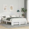 vidaXL Bed Frame with Headboard White 150 x 200 cm Solid Pine Wood