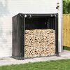 vidaxL Firewood Rack with Rain Cover 200x80x200 cm Galvanised Steel