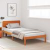 vidaXL Bed Frame with Headboard Wax Brown 90 x 190 cm Solid Pine Wood