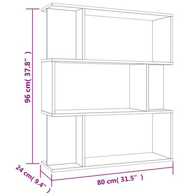 vidaXL Book Cabinet/Room Divider Sonoma Oak 80x24x96 cm Engineered Wood