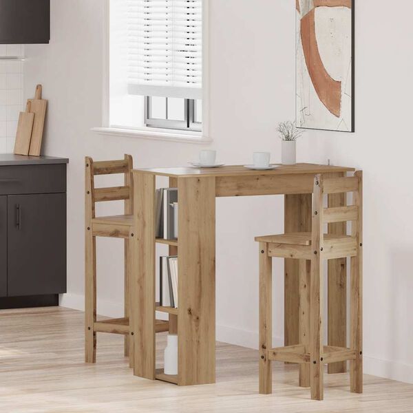 vidaXL Bar Table with Shelf Artisan Oak 102x50x103.5 cm Engineered Wood
