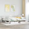 vidaXL Daybed with Trundle and Drawers without Mattress White 90x200 cm
