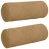 vidaXL Bolster Pillows 2 pcs Brown Ø 15 x 40 cm Corduroy Fabric