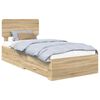 vidaXL Bed Frame with Headboard Sonoma Oak 90 x 200 cm Engineered Wood