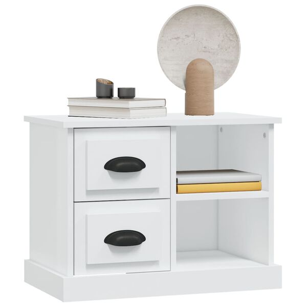 vidaXL Bedside Cabinet White 60x35.5x45 cm