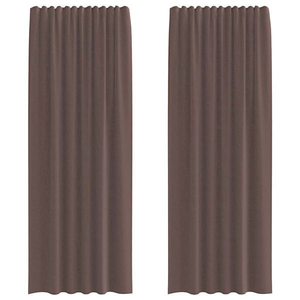 vidaXL Voile Curtains with Rod Pockets 2 pcs Brown