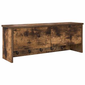 vidaXL Wall-Mounted Coat Rack with Shelf Smoked Oak 80 x 20 x 30 cm