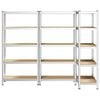 vidaXL 5-Layer Heavy-duty Shelves 3 pcs Silver Steel&Engineered Wood