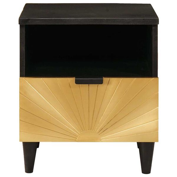 vidaXL Bedside Cabinet 2 pcs Black and Gold 40 x 33 x 46 cm