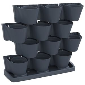 vidaXL Garden Plant Set | Anthracite | Polypropylene | Large