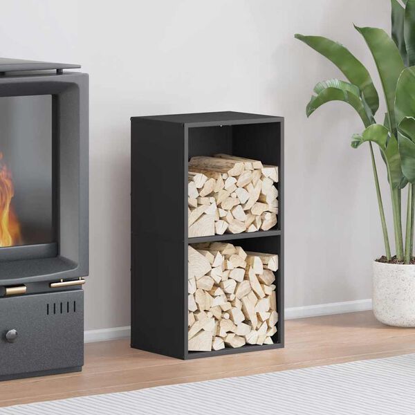 vidaXL Firewood Rack Black 40x30x75 cm Cold-rolled steel