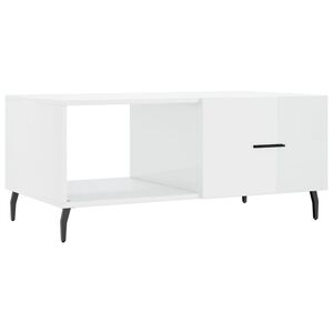 vidaXL Coffee Table High Gloss White 90x50x40 cm Engineered Wood