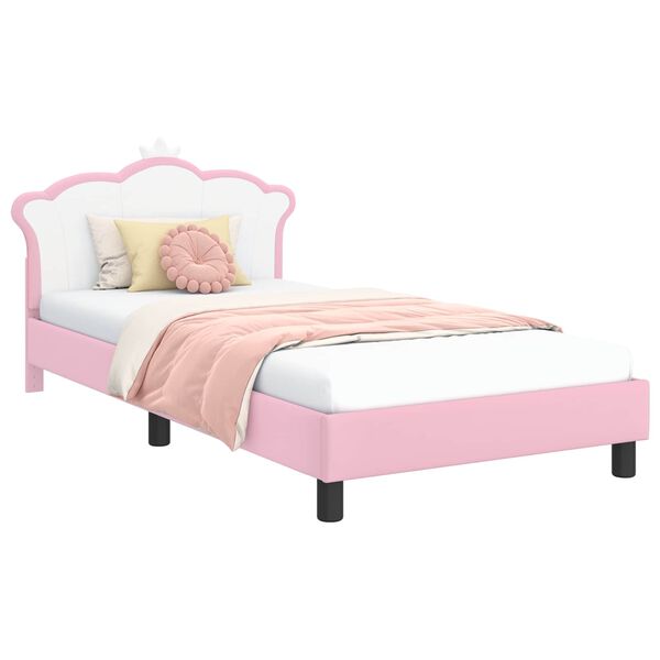 vidaXL Children's Bed Frame with Headboard Pink 80 x 200 cm PU