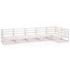 vidaXL 6 Piece Garden Lounge Set White Solid Pinewood