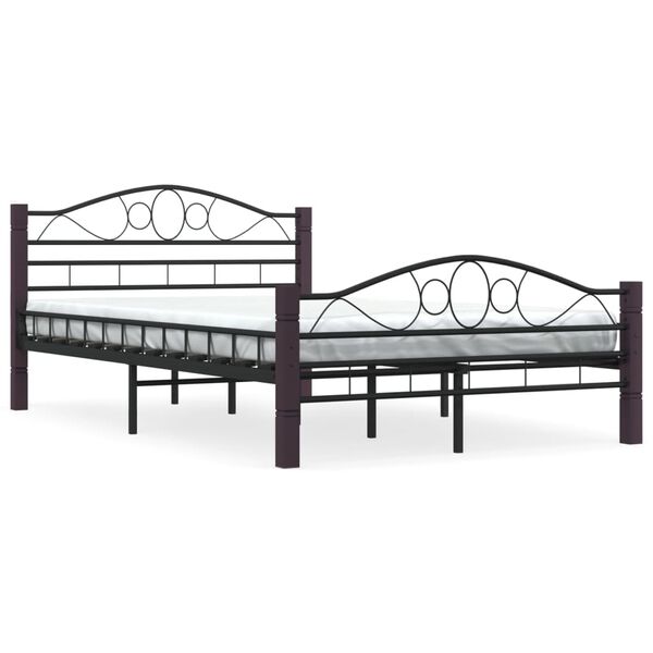 vidaXL Bed Frame without Mattress Black Metal 120x200 cm