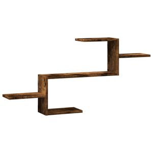 vidaXL Wall Shelf Smoked Oak 104x15x49 cm Engineered Wood