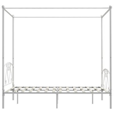vidaXL Canopy Bed Frame White Metal 160x200 cm