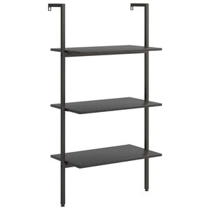 vidaXL 3-Tier Leaning Shelf Black 64x35x120.5 cm
