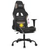 vidaXL Massage Gaming Chair with Footrest Black and Taupe Fabric