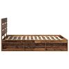 vidaXL Bed Frame with Headboard Old Wood 140 x 190 cm Solid Pine Wood