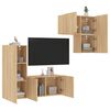 vidaXL 4 Piece TV Wall Units Sonoma Oak Engineered Wood