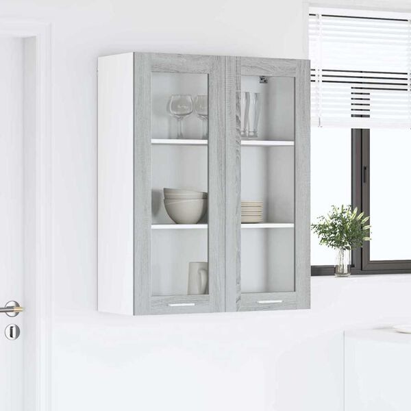 vidaXL Hanging Cabinet Grey Sonoma 80 x 31 x 100 cm Engineered Wood