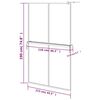 vidaXL Walk-in Shower Wall with Shelf Black 118x190 cm ESG Glass&Aluminium
