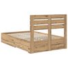 vidaXL Bed Frame with Drawer with Headboard Manual Engineered Wood