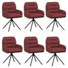 vidaXL Swivel Dining Chairs 6 pcs Faux Leather Wine Red