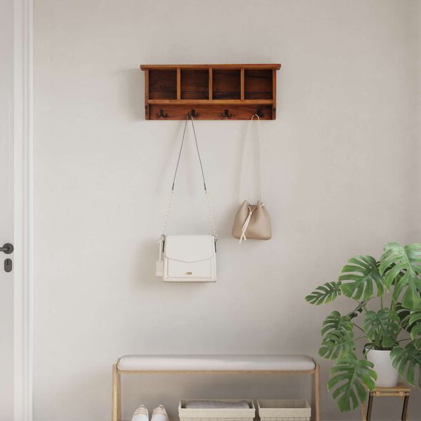 vidaXL Hanger Brown 70 x 11 x 27 cm Solid Mahogany Wood