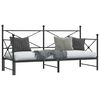 vidaXL Daybed with Trundle without Mattress Black 90x200 cm Steel