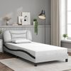 vidaXL Bed Frame with LED without Mattress "Hvar" White and Black 100x200 cm