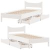 vidaXL Bed Frame with Drawers White 90x200 cm Solid Wood Pine