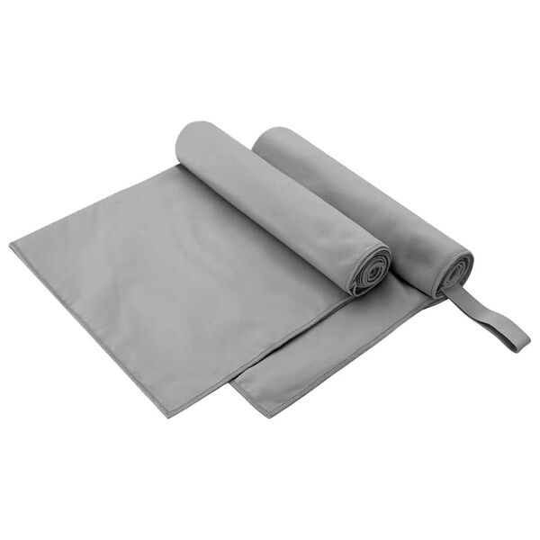 vidaXL Sports Towels 2 pcs Dark grey 100 x 50 cm