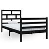vidaXL Bed Frame without Mattress Black Solid Wood 90x200 cm