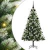 vidaXL Artificial Hinged Christmas Tree with Flocked Snow 150 LEDs