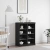 vidaXL LED Sideboard Black Oak 41 x 37 x 100 cm Engineered Wood