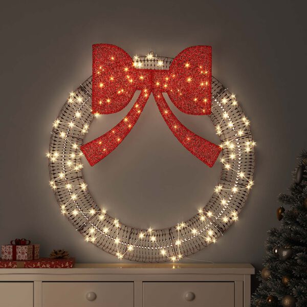 vidaXL Wreath with 150 LEDs Warm white 121 x 121 x 10 cm PET