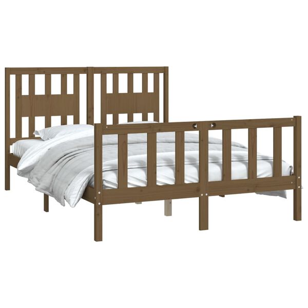 vidaXL Bed Frame without Mattress Honey Brown Solid Wood Pine 120x200 cm