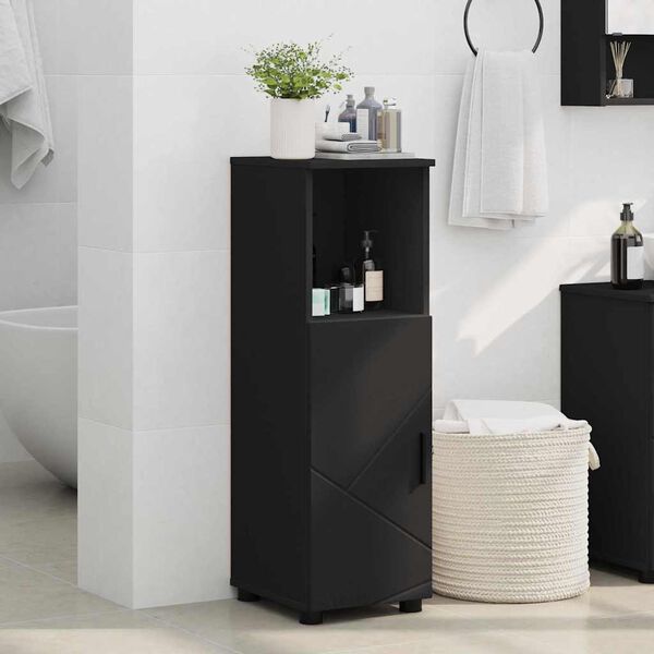 vidaXL Bathroom Cabinet Black 30 x 35 x 95 cm Engineered wood & Metal