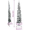 vidaXL Slim Artificial Half Christmas Tree with Flocked Snow 180 cm