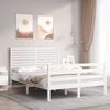 vidaXL Bed Frame without Mattress White Small Double Solid Wood
